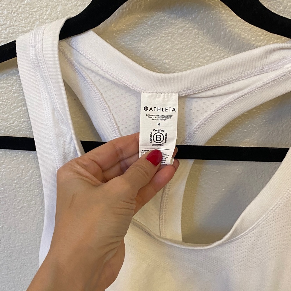 Athleta Bright White Racerback Tank, from summer collection,size M. NWOT.
